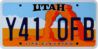 UT license plate Y410FB