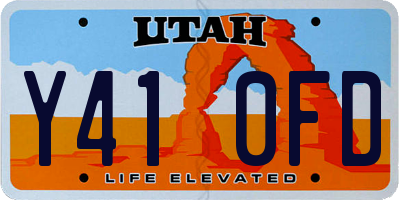 UT license plate Y410FD