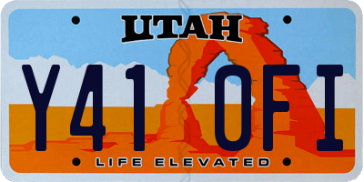 UT license plate Y410FI