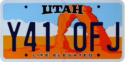 UT license plate Y410FJ