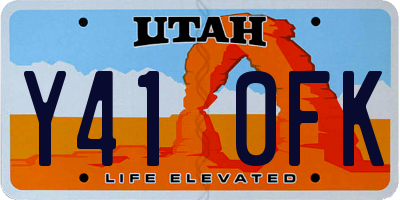 UT license plate Y410FK