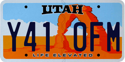 UT license plate Y410FM