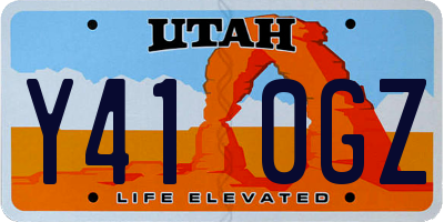 UT license plate Y410GZ