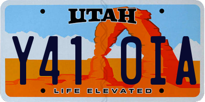 UT license plate Y410IA