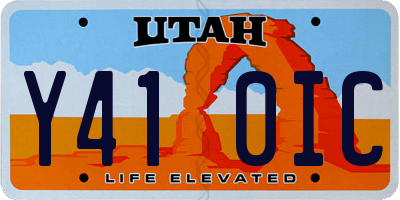 UT license plate Y410IC