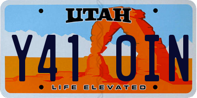 UT license plate Y410IN
