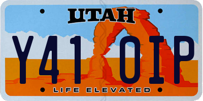 UT license plate Y410IP