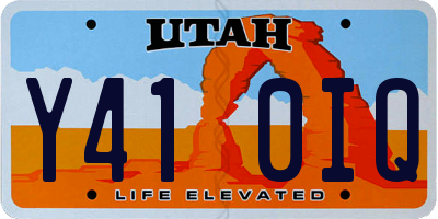 UT license plate Y410IQ