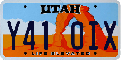 UT license plate Y410IX