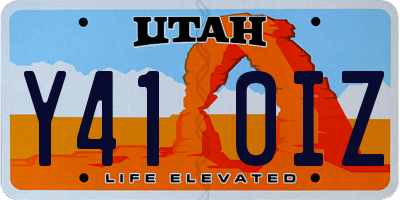 UT license plate Y410IZ