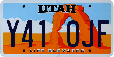 UT license plate Y410JF