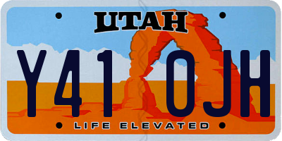 UT license plate Y410JH