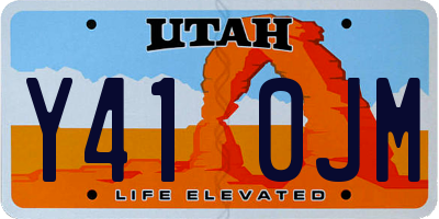 UT license plate Y410JM