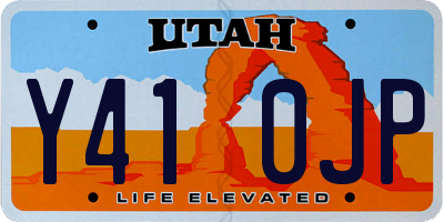 UT license plate Y410JP