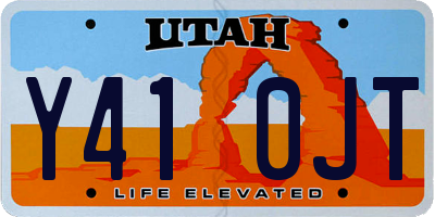UT license plate Y410JT