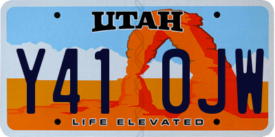 UT license plate Y410JW