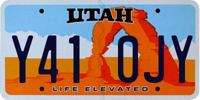 UT license plate Y410JY
