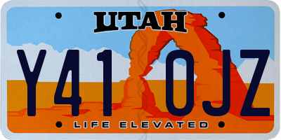 UT license plate Y410JZ