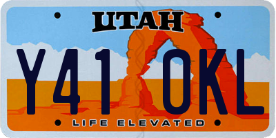 UT license plate Y410KL