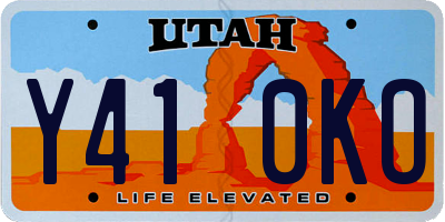UT license plate Y410KO