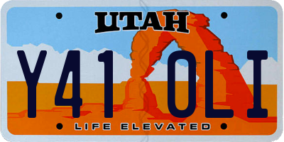 UT license plate Y410LI