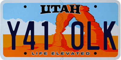 UT license plate Y410LK
