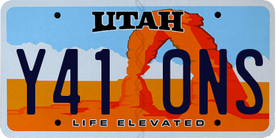 UT license plate Y410NS
