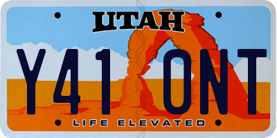 UT license plate Y410NT