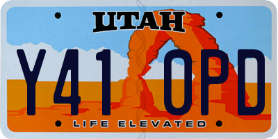 UT license plate Y410PD