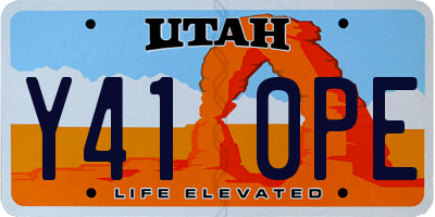 UT license plate Y410PE