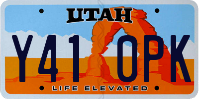 UT license plate Y410PK