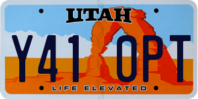 UT license plate Y410PT