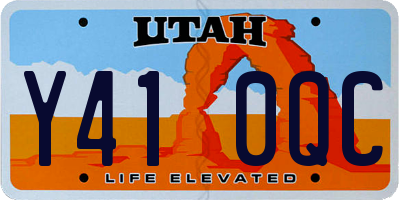 UT license plate Y410QC