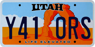 UT license plate Y410RS