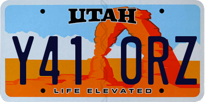 UT license plate Y410RZ