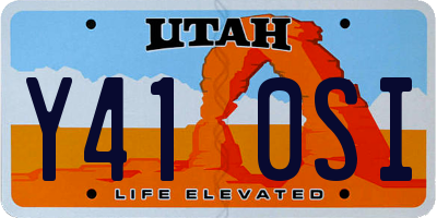 UT license plate Y410SI