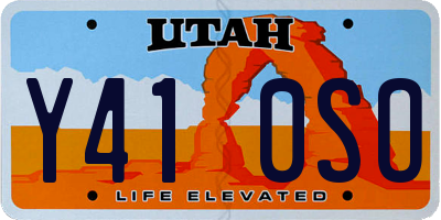 UT license plate Y410SO