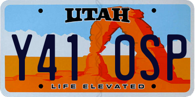 UT license plate Y410SP