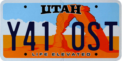 UT license plate Y410ST