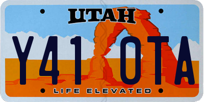 UT license plate Y410TA
