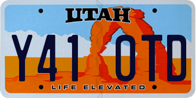 UT license plate Y410TD
