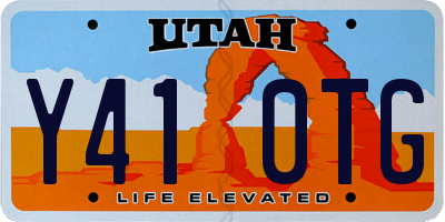 UT license plate Y410TG