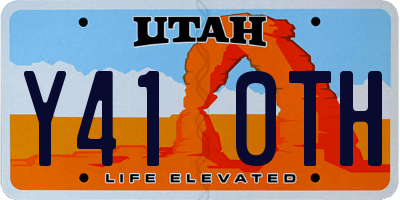 UT license plate Y410TH