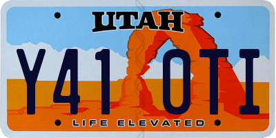 UT license plate Y410TI