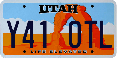 UT license plate Y410TL