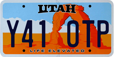 UT license plate Y410TP