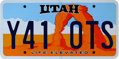 UT license plate Y410TS