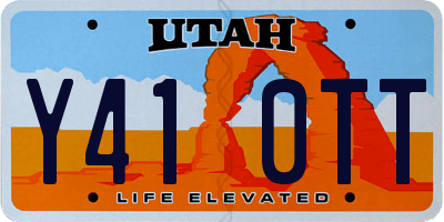 UT license plate Y410TT