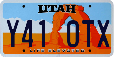 UT license plate Y410TX