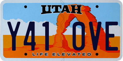 UT license plate Y410VE